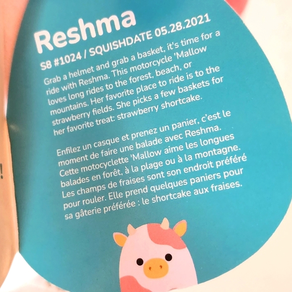 RESHMA 🐮 Box Lunch EXCLUSIVE Pink & White Cow Original Squishmallow ☆ NWT ☆ - Picture 3 of 8